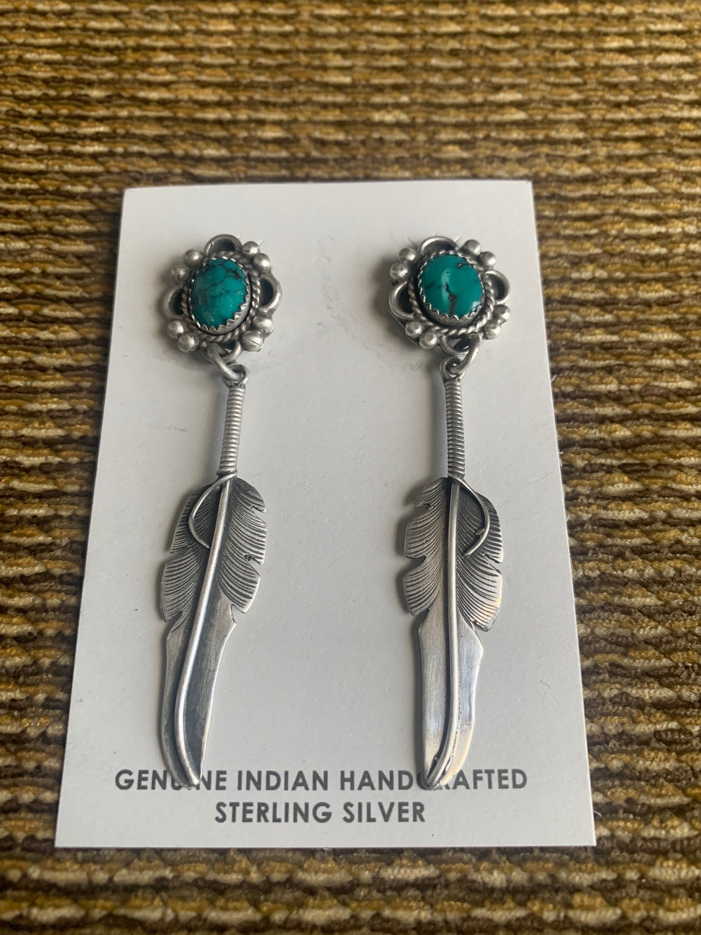 Native American Indian Handmade Silver Earrings Navajo