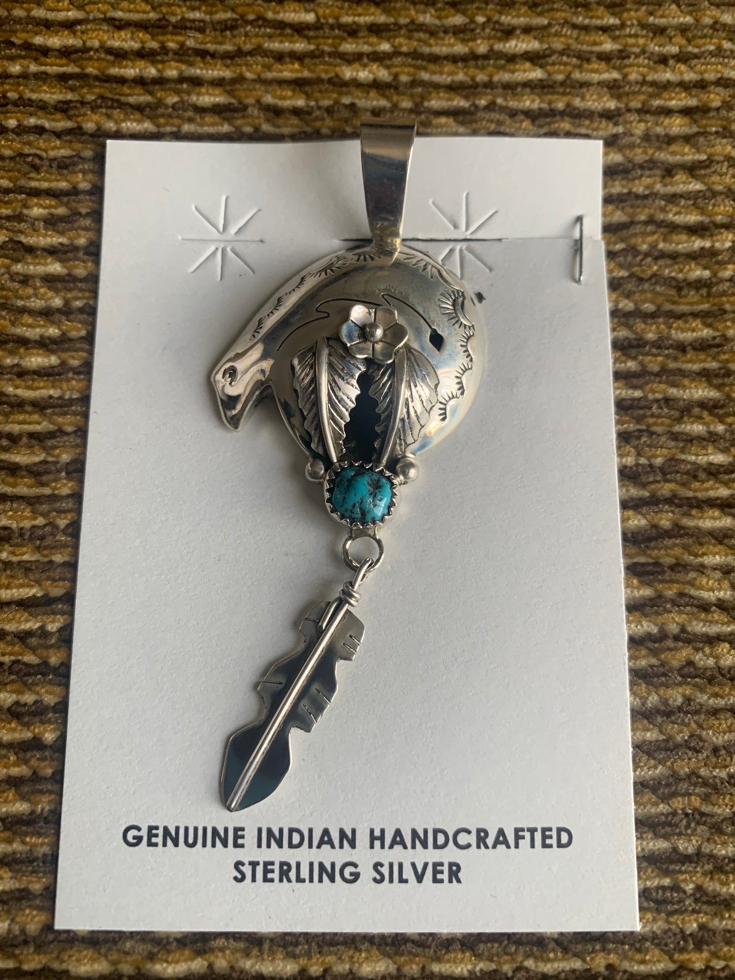 Native American Indian Handmade Silver Necklace-Signed by James Harrison Navajo