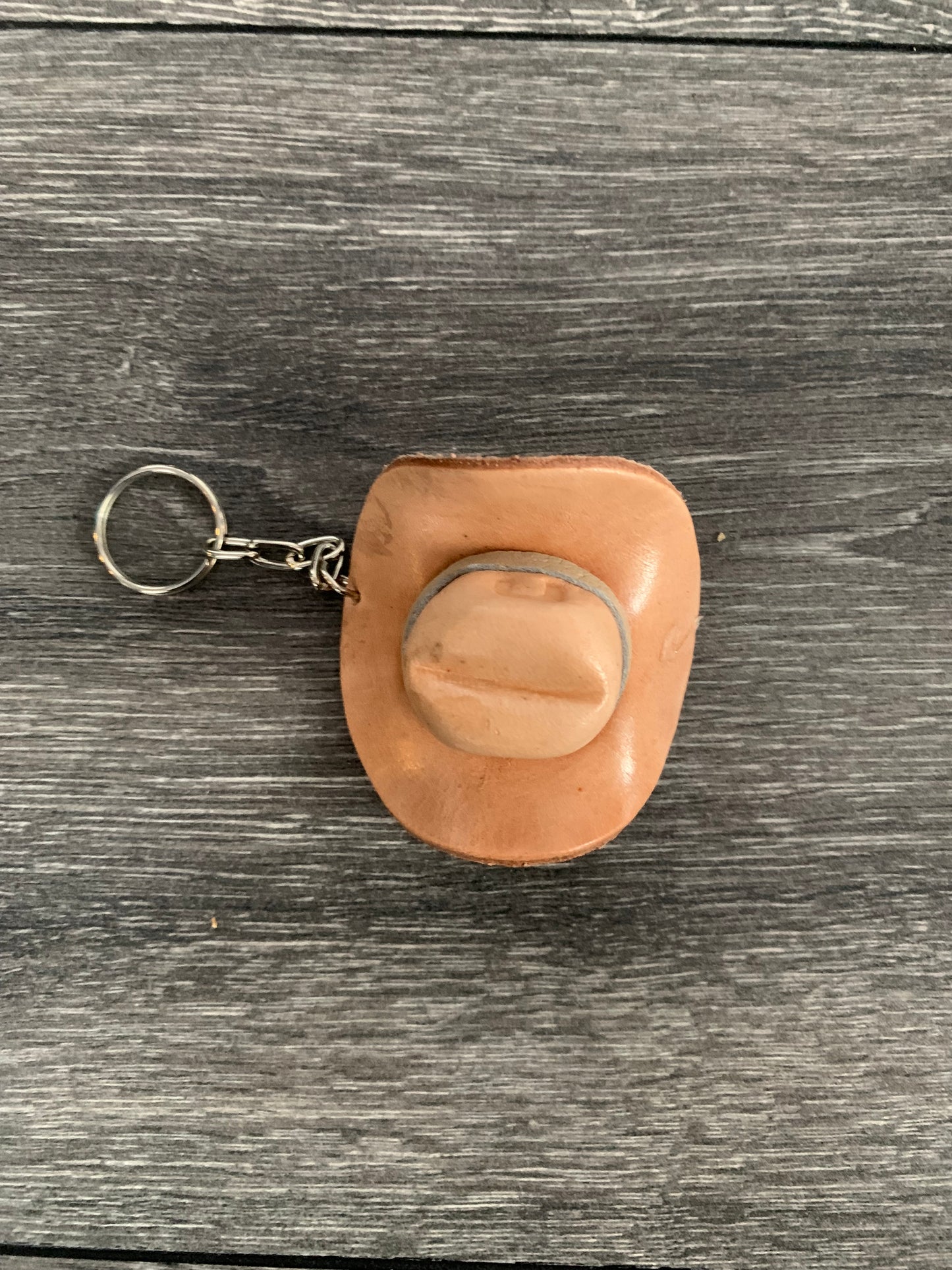 Leather key-chain cowboy hat