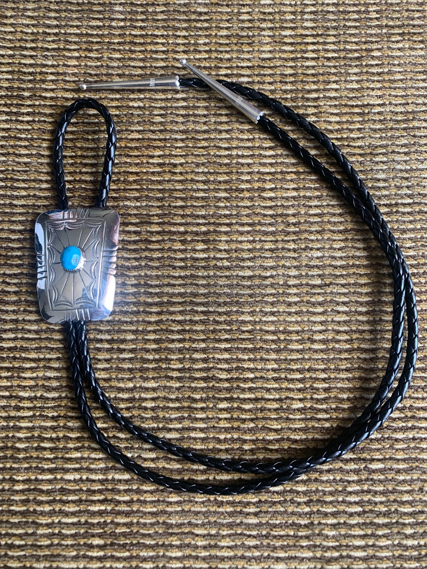 Native American Indian Handmade Silver Bolo Tie