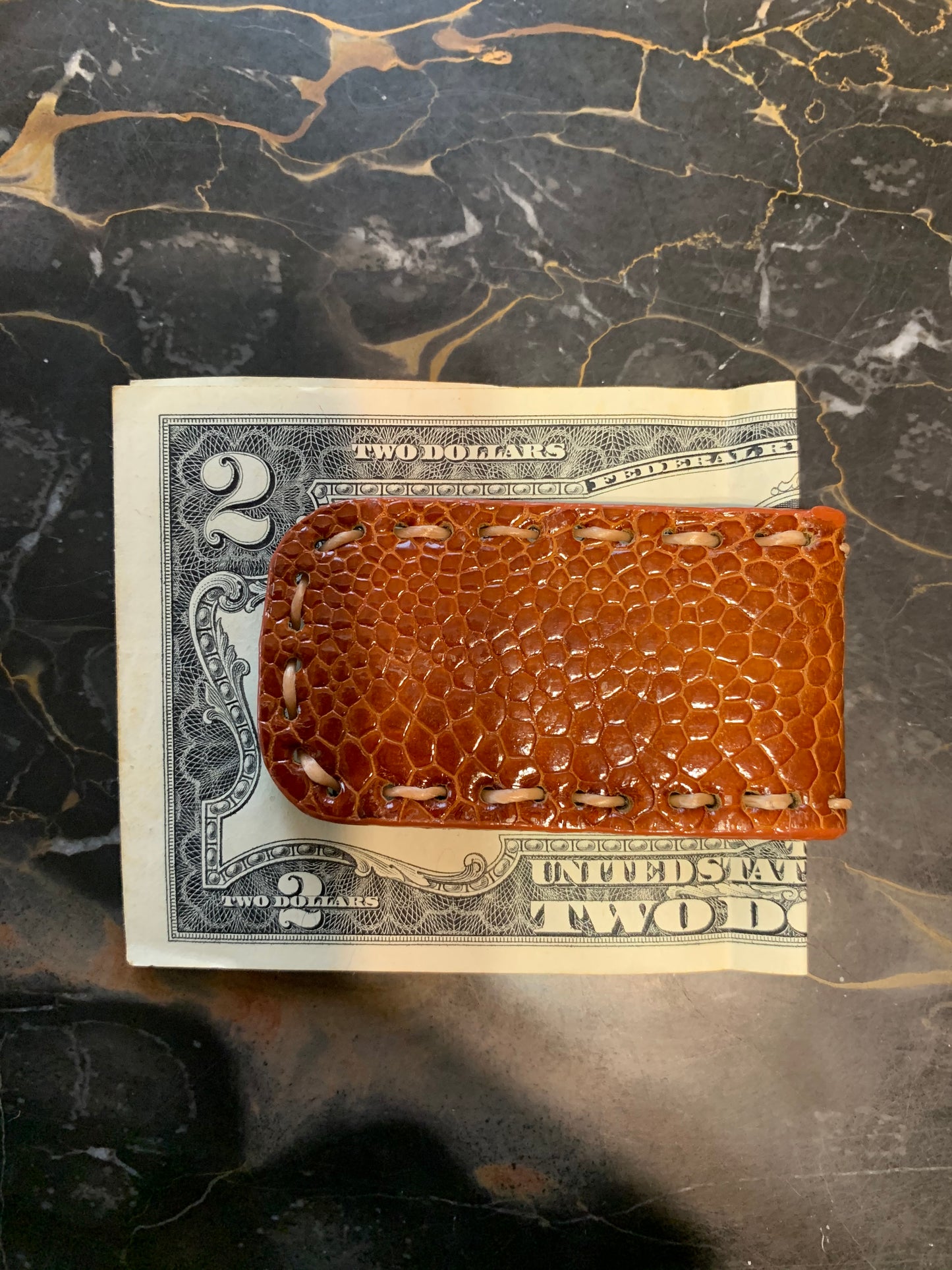 Money Clip Genuine Alligator Skin