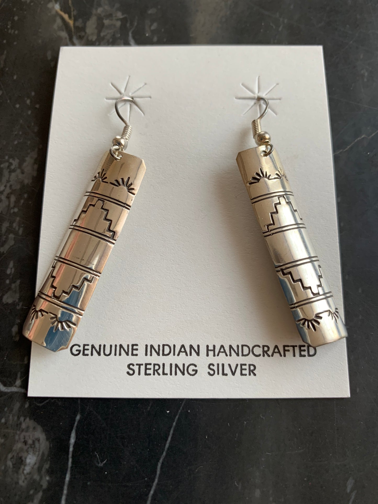Native American Indian Handmade Silver Earrings Navajo