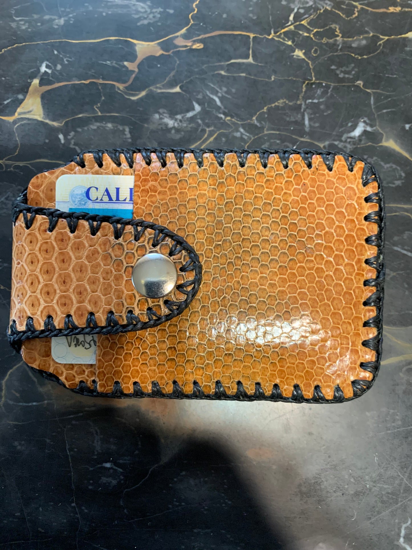 Credit card money clip wallet-Genuine Snake skin