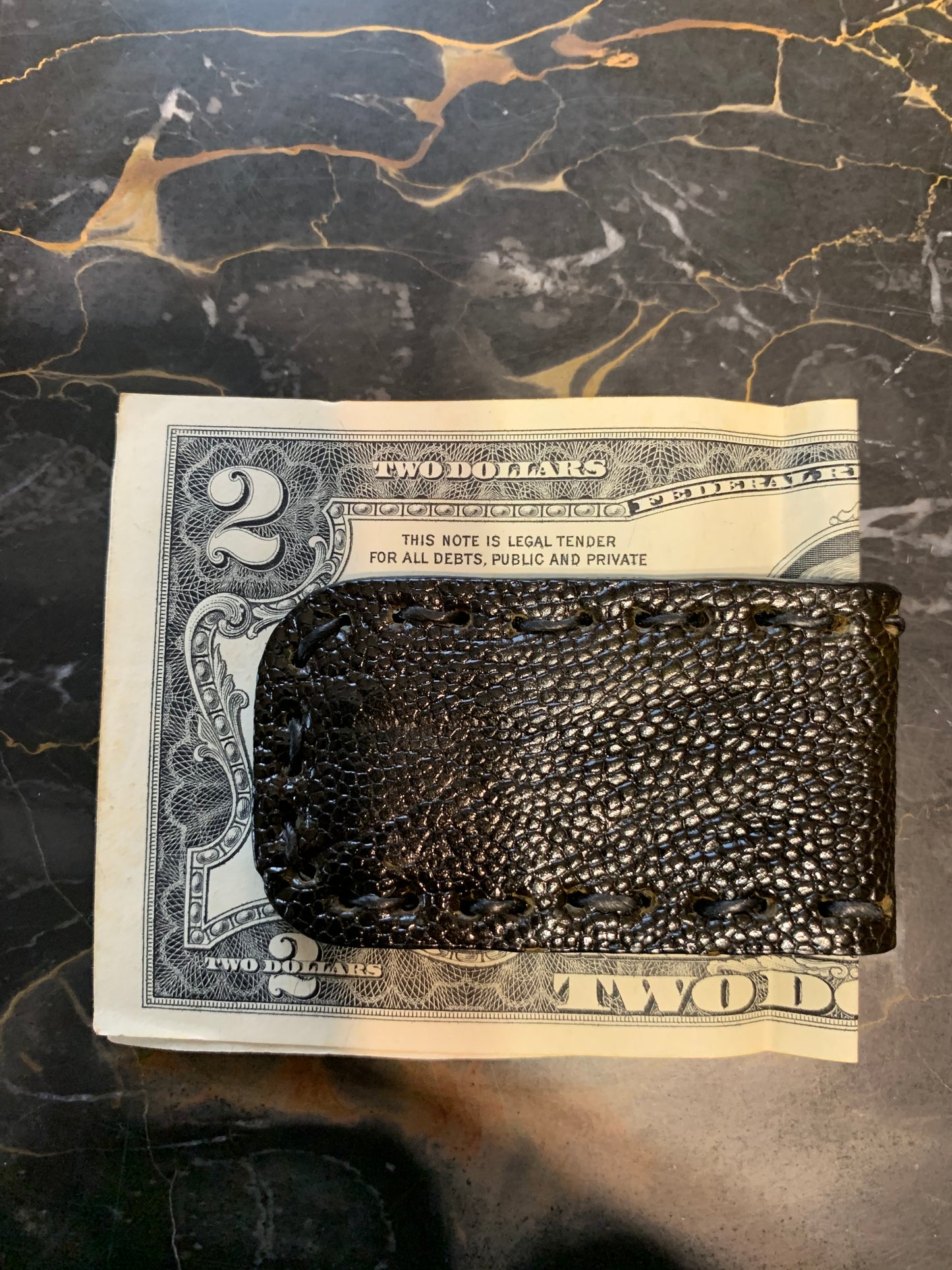 Money Clip Genuine Alligator Leather