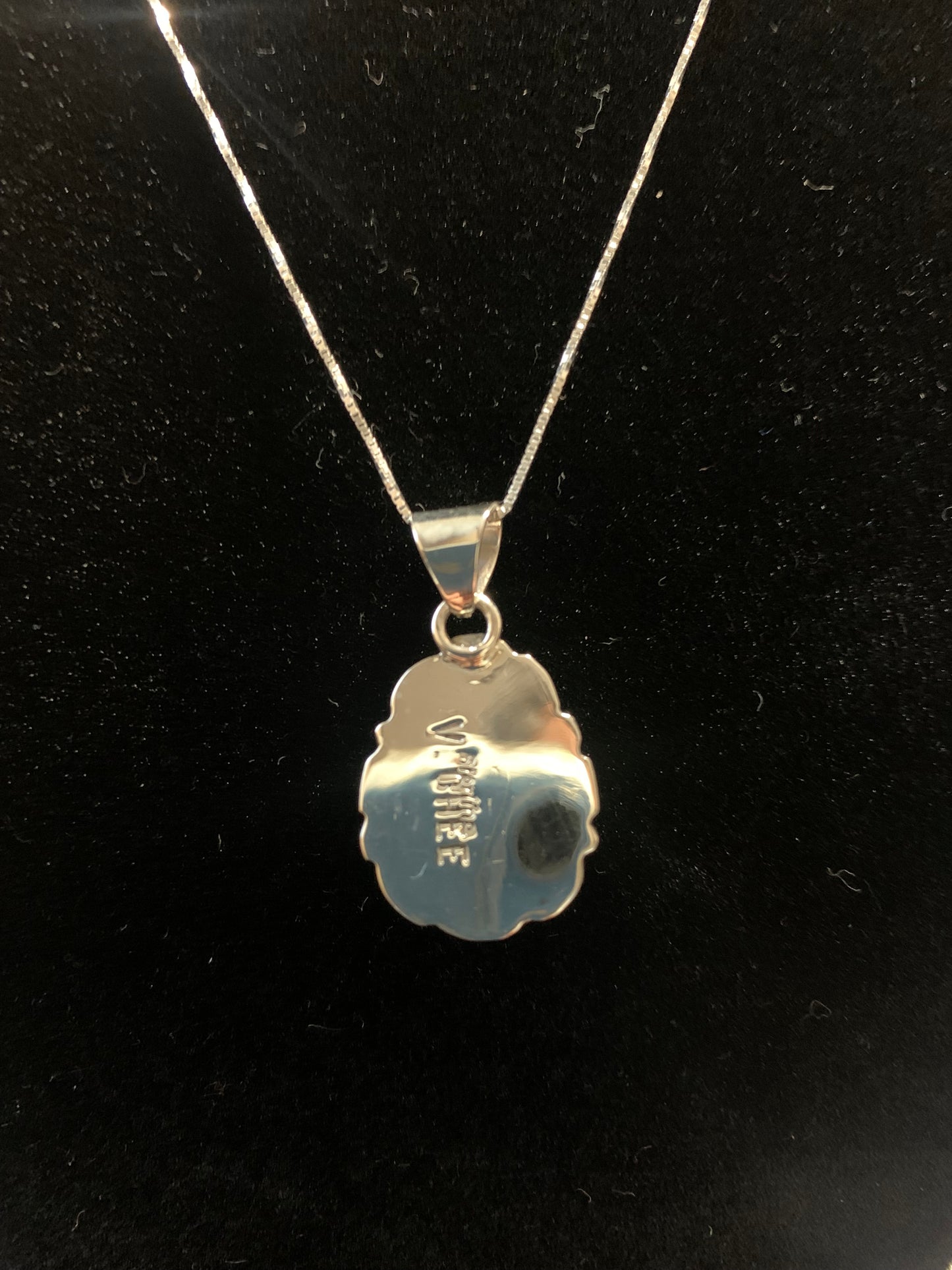 Native American Indian Handmade Silver Necklace with Turquoise-Signed by Victor Chee