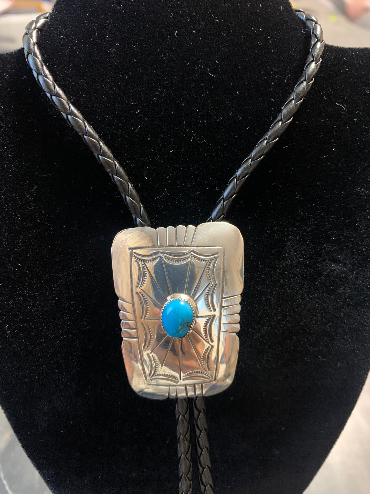 Native American Indian Handmade Silver Bolo Tie