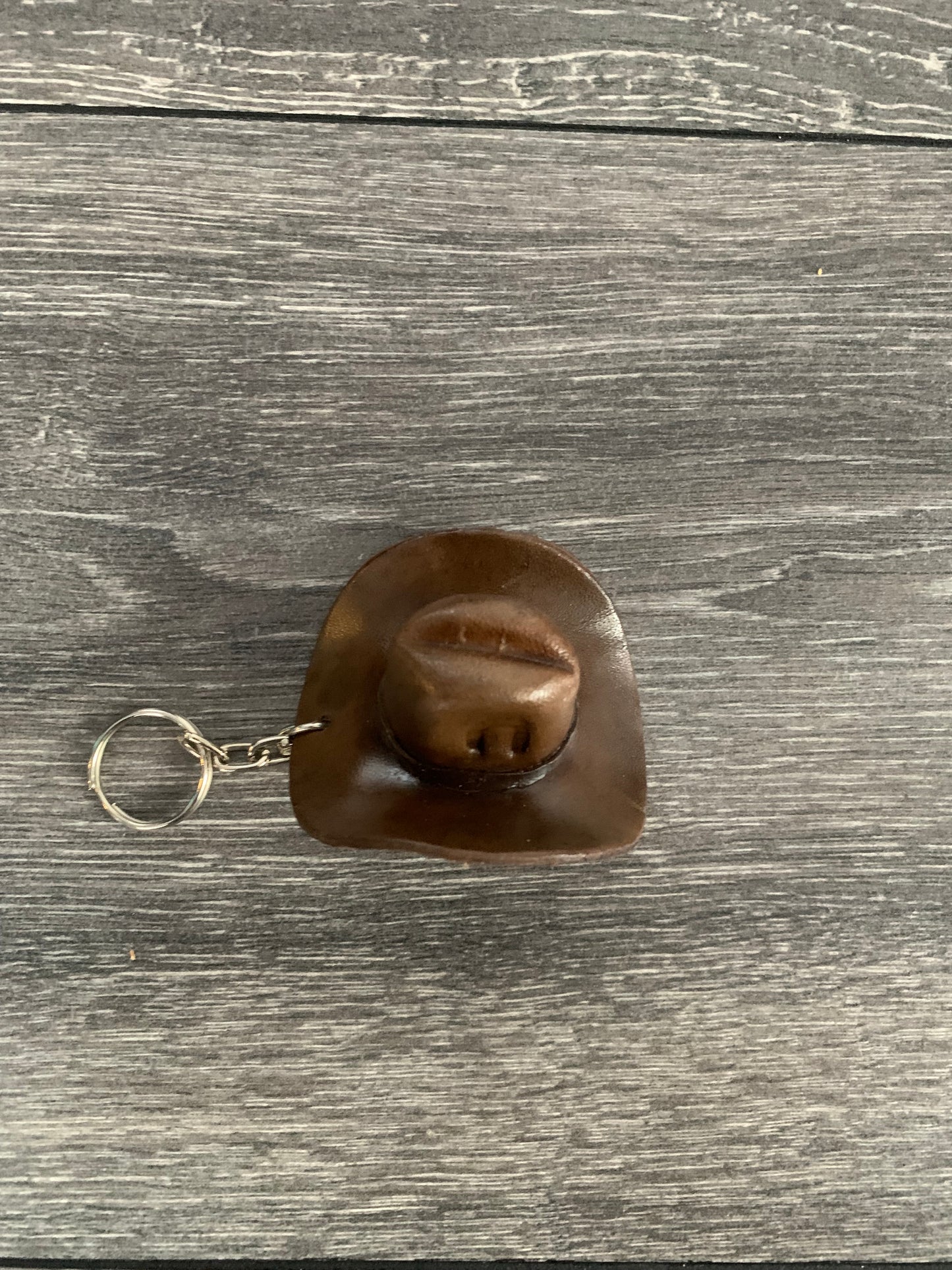 Leather key-chain cowboy hat