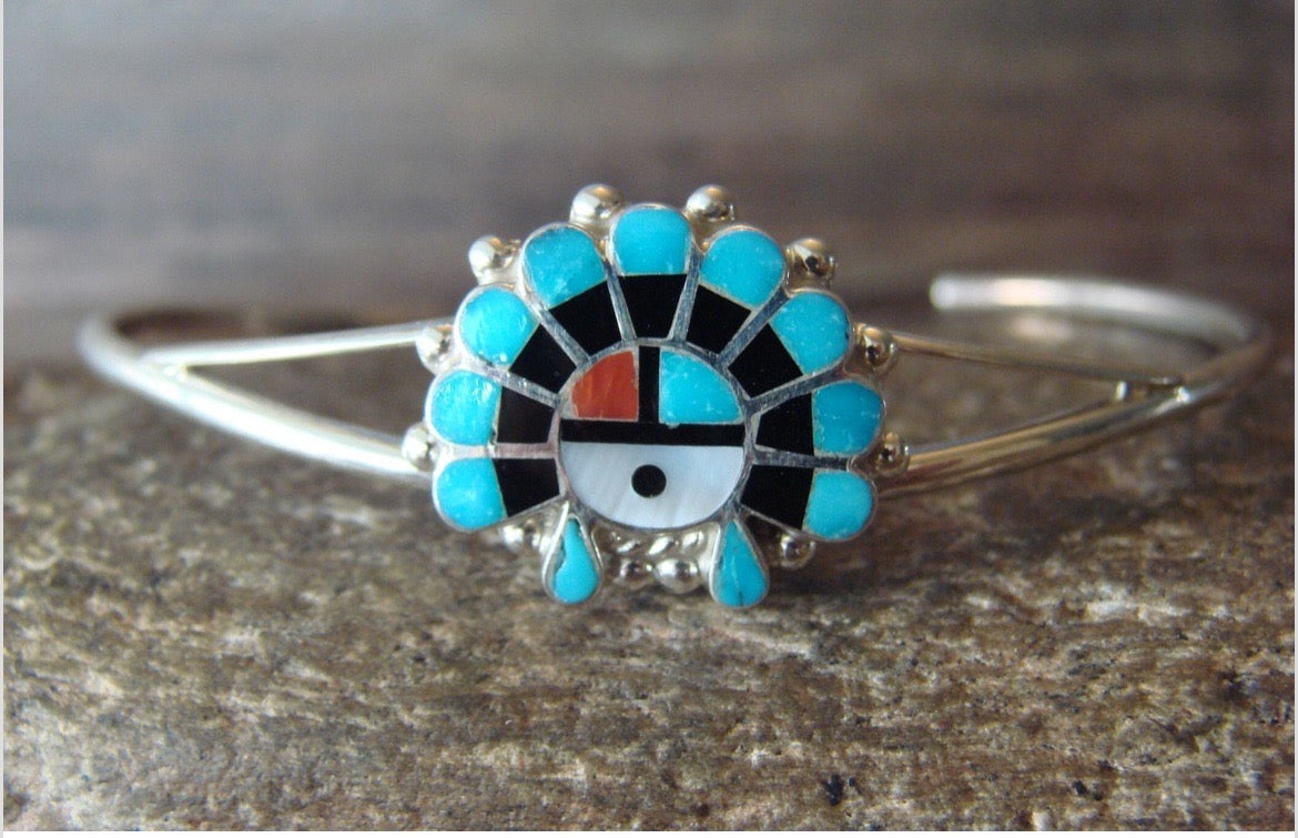 Zuni Bracelet Native American Handmade Jewelry-Signed by Emma Romancito Zuni