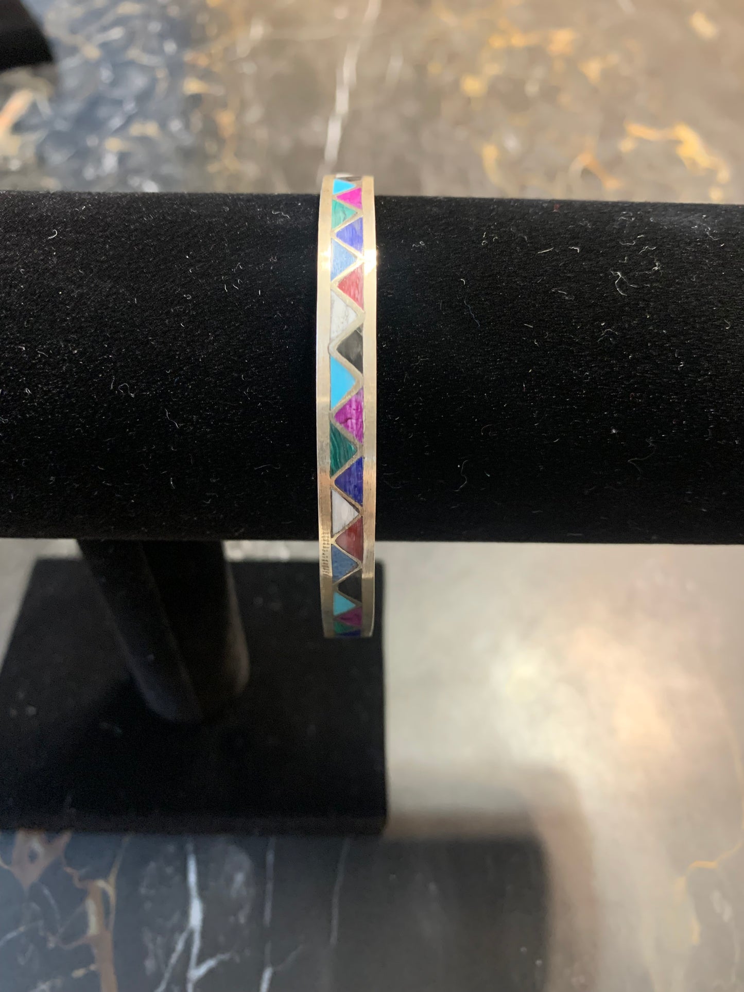 Zuni Native American Handmade Silver Bracelet-Signed by Richard Long Sv Navajo