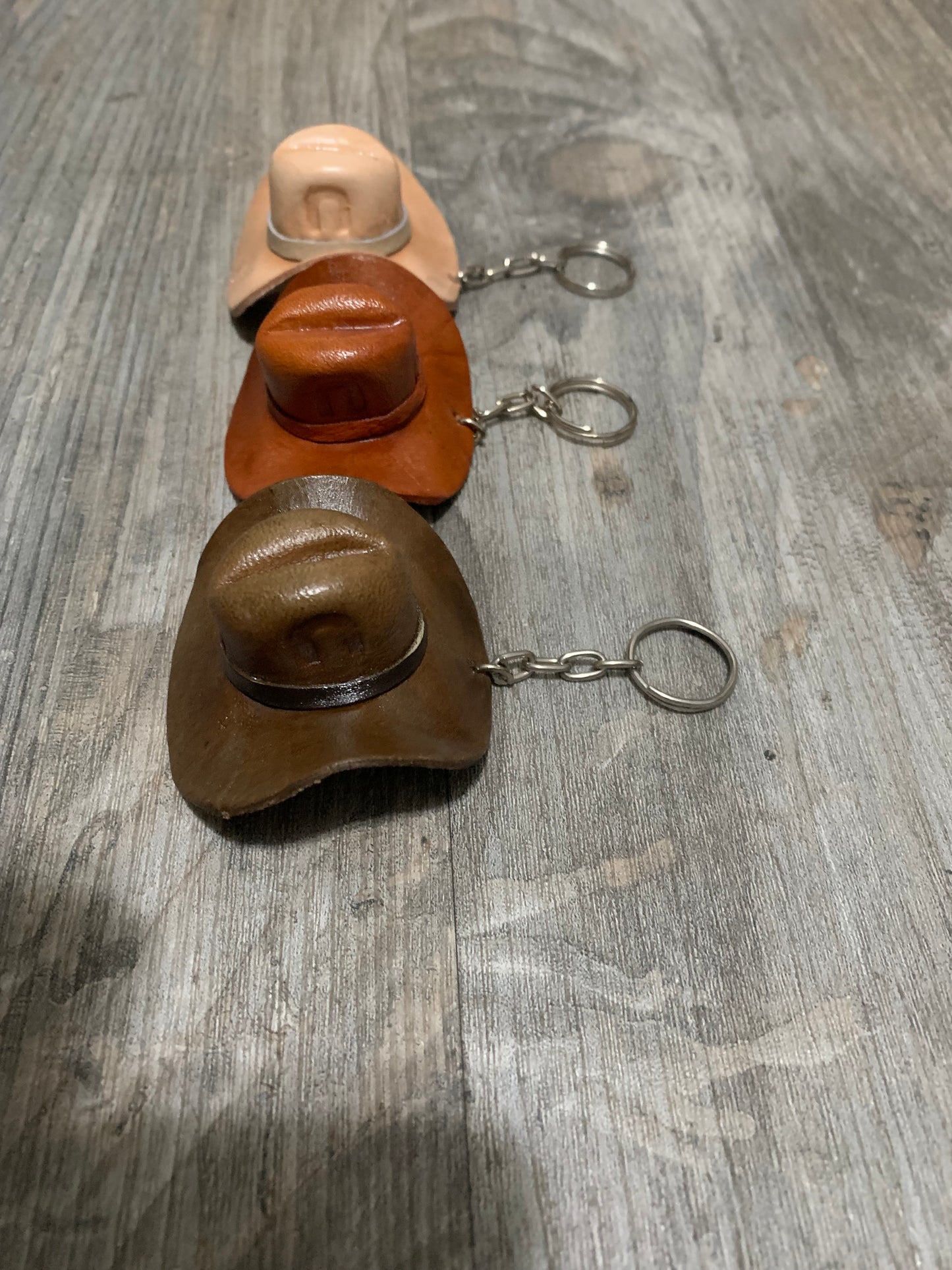 Leather key-chain cowboy hat