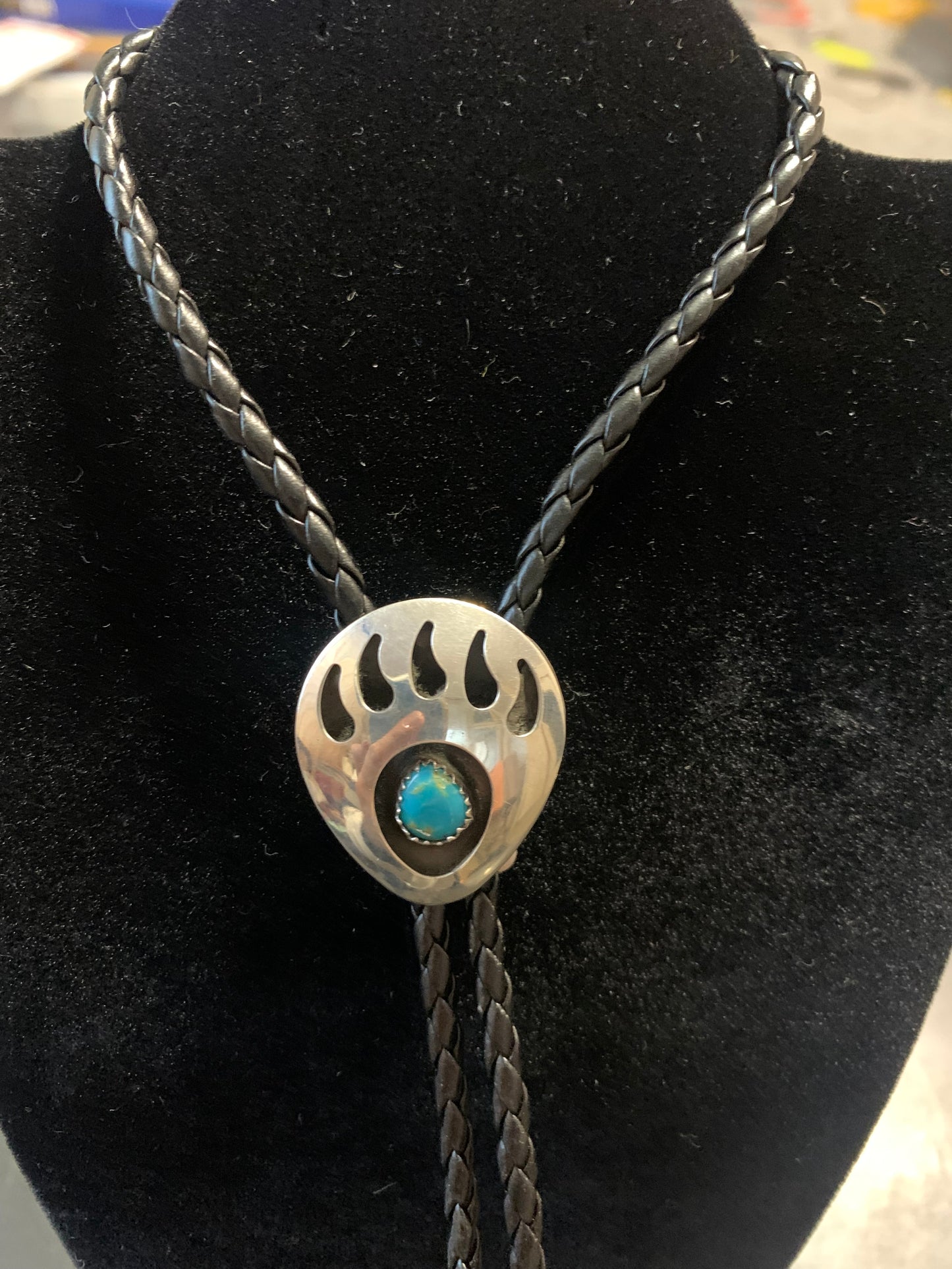 Native American Indian Handmade Silver Bolo Tie