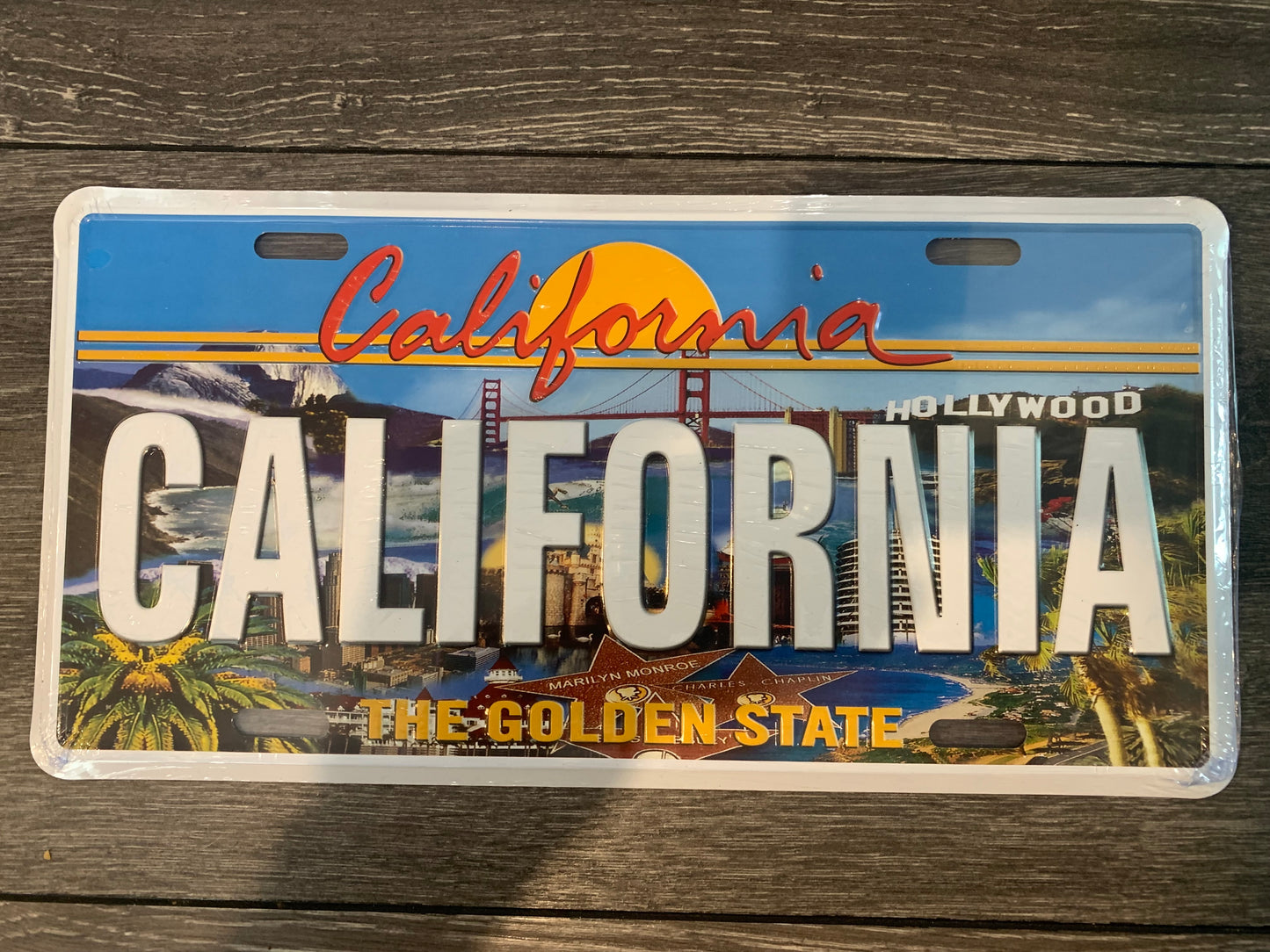 California aluminum license plate sign