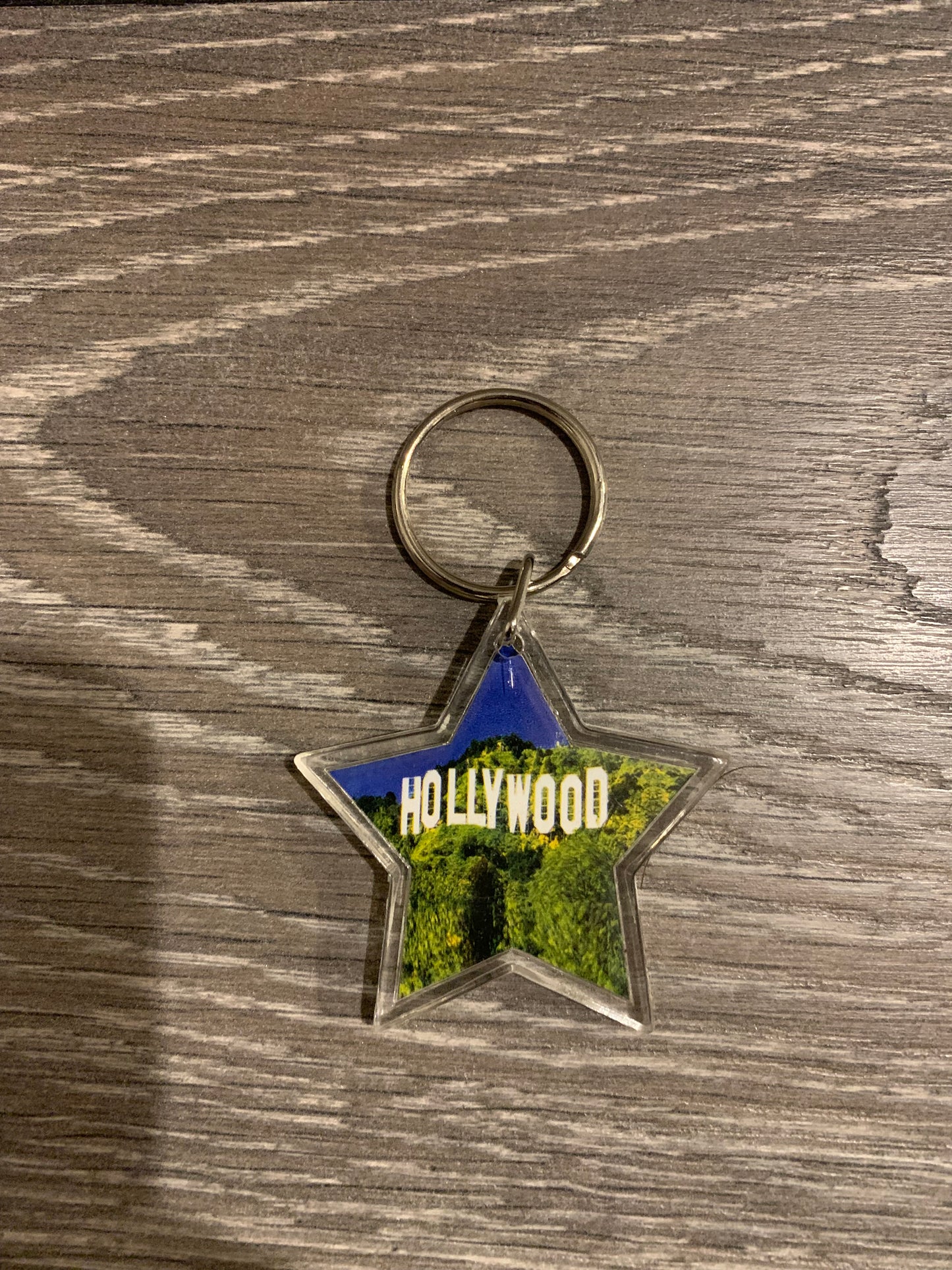 Plastic Key-chain Hollywood sign star