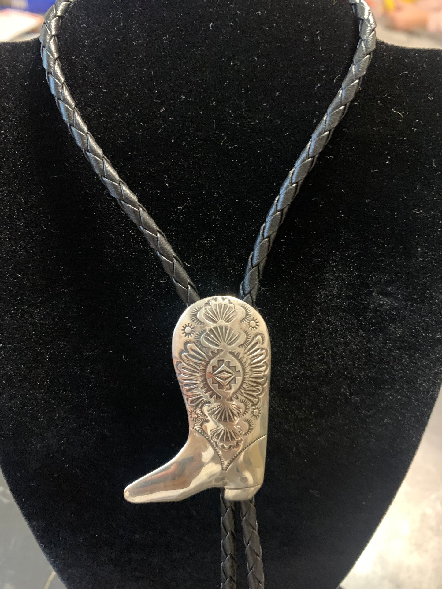 Native American Indian Handmade Silver Bolo Tie