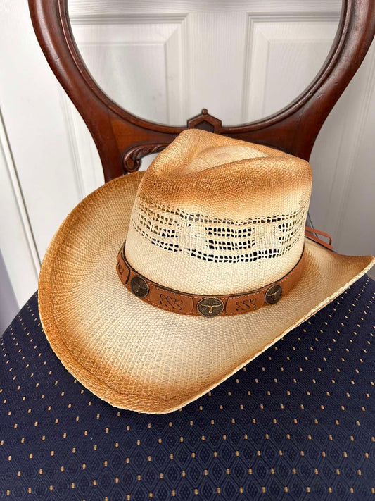 Western Cowboy Straw Hat -One size ST-025