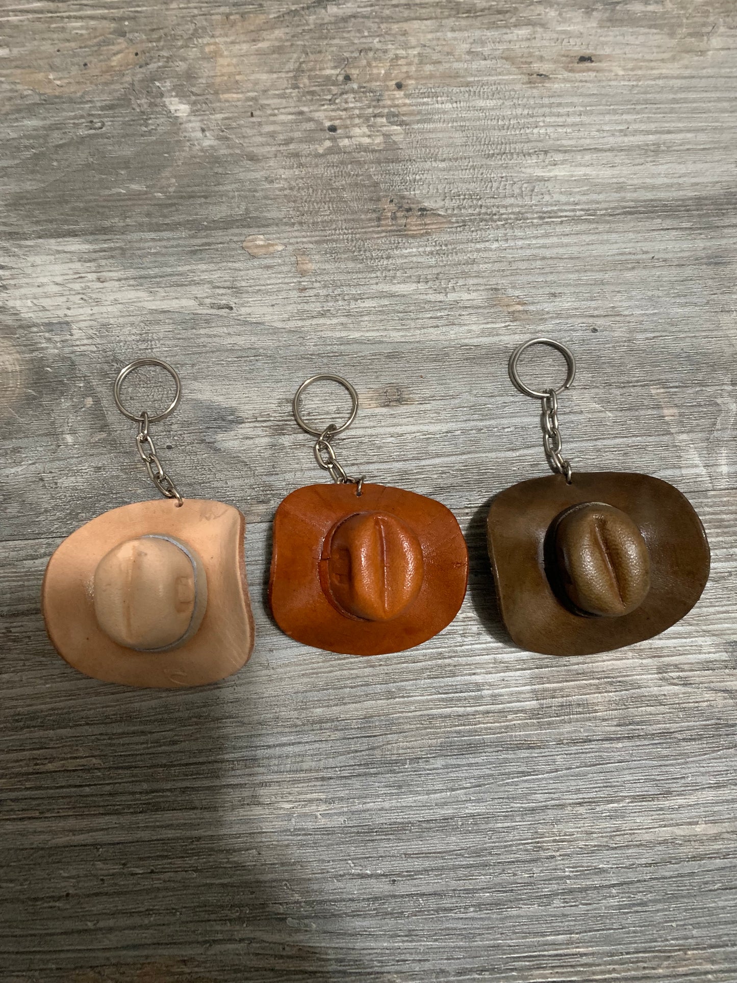 Leather key-chain cowboy hat