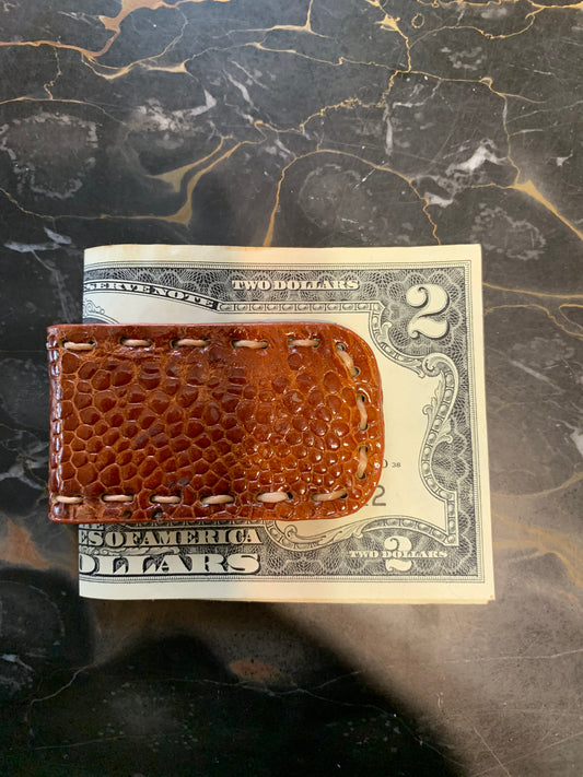 Money Clip Genuine Alligator Skin