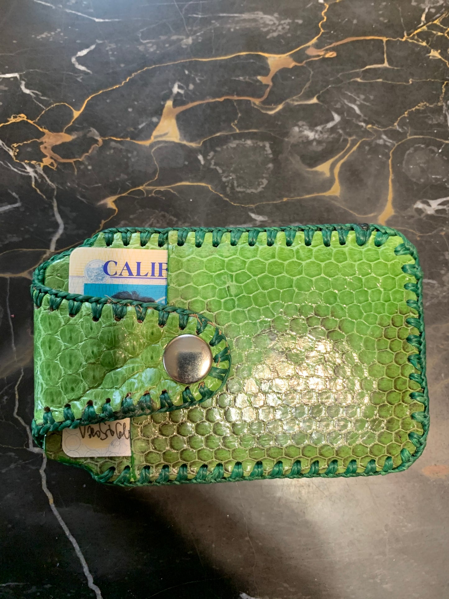 Credit card money clip wallet-Genuine Snake skin