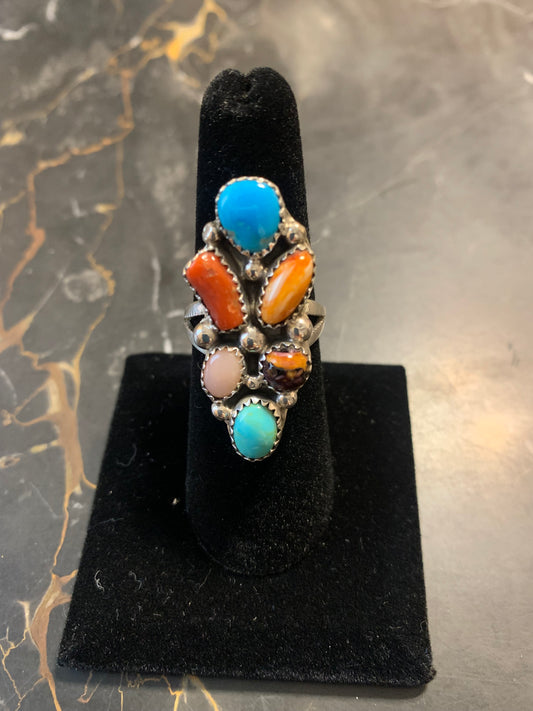 Zuni Native American Handmade Silver Ring-Signed by Running Bear Trading Gallup New Mexico