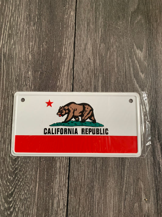 California Republic Flag Bike Aluminum License Plate-small