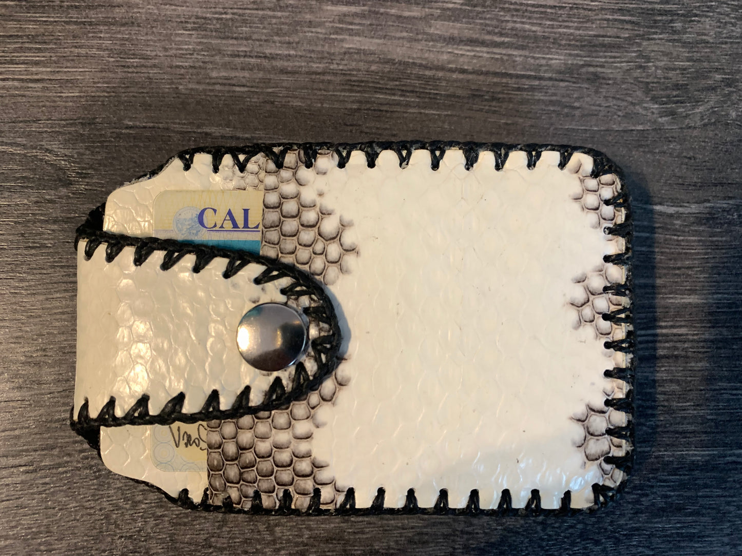Credit card money clip wallet-Genuine Snake skin