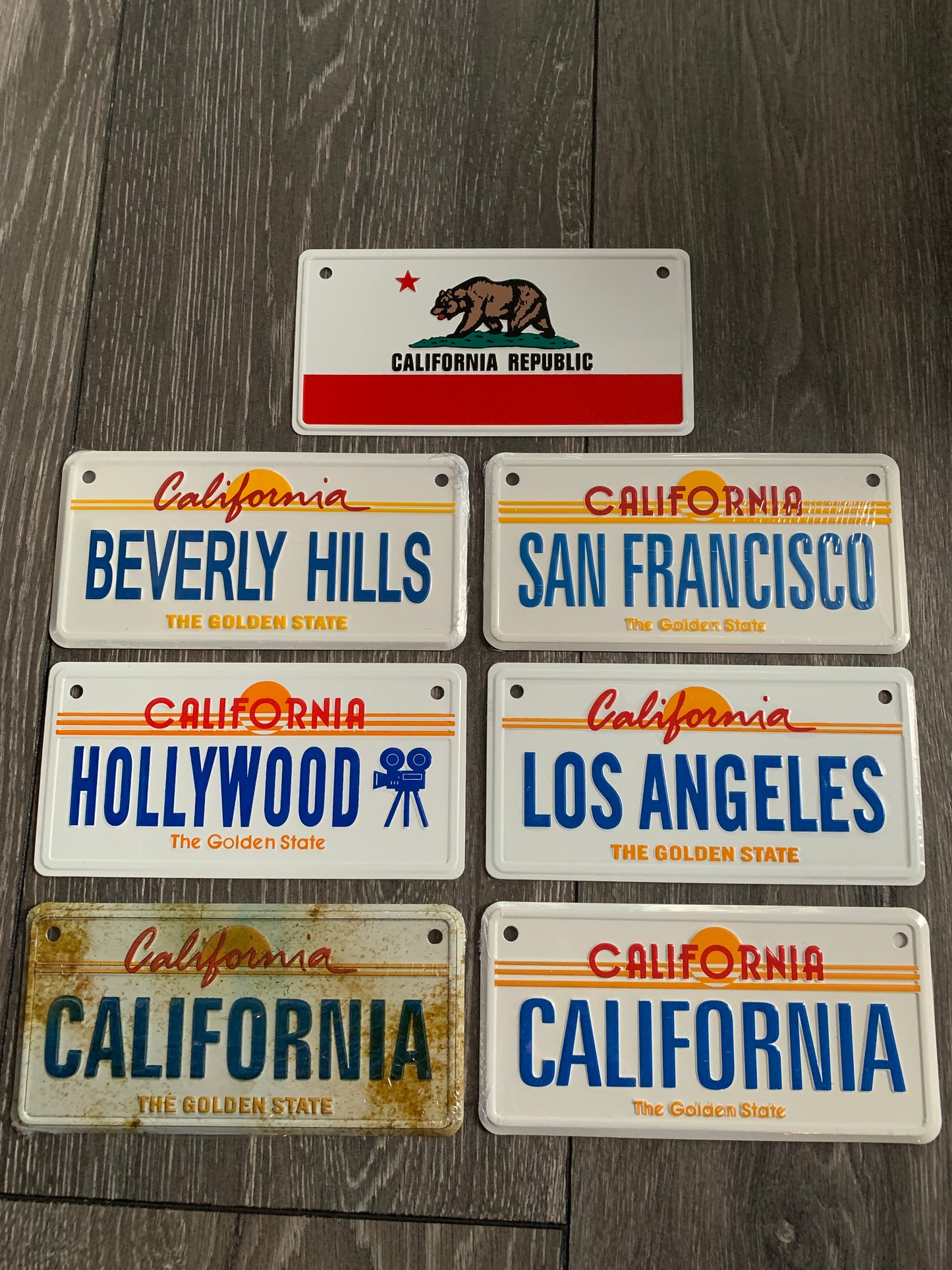 California Republic Flag Bike Aluminum License Plate-small